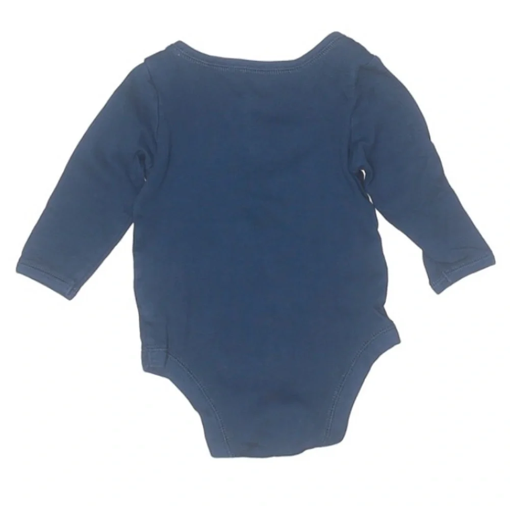 Baby Gap chubby little long sleeve bodysuit unisex blue infant 12 months